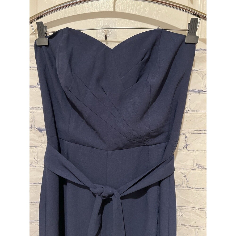 Lilly Pulitzer Kylo Strapless Belted Jumpsuit Wide Leg Navy Blue 8 Nwt $218 - Picture 4 of 9